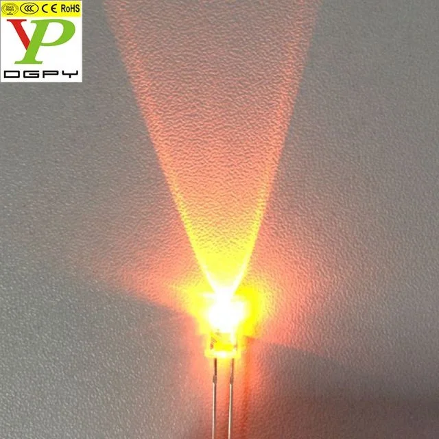 3.0-3.5V 3mm 5mm Candle flickering LEDs Orange/Amber ( CE & RoHS Compliant )