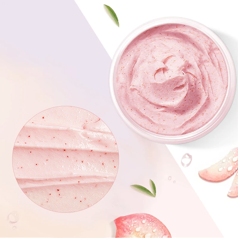 Organic Natural Deep Clear Face Ice cream Pink Peach Brightening Body Scrub