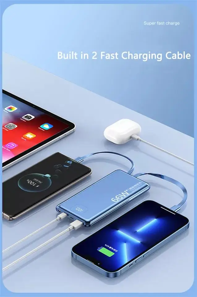 Pogo Power Bank 20000mAh 66W Fast Charging Battery Portable Power Bank For Mobile Phone