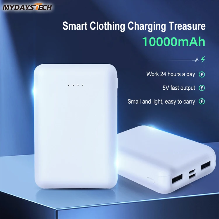 Mydays Tech Portable Charger Slimmest 5000mAh 5V/2A USB C Power Bank for Heated Gloves Jacket
