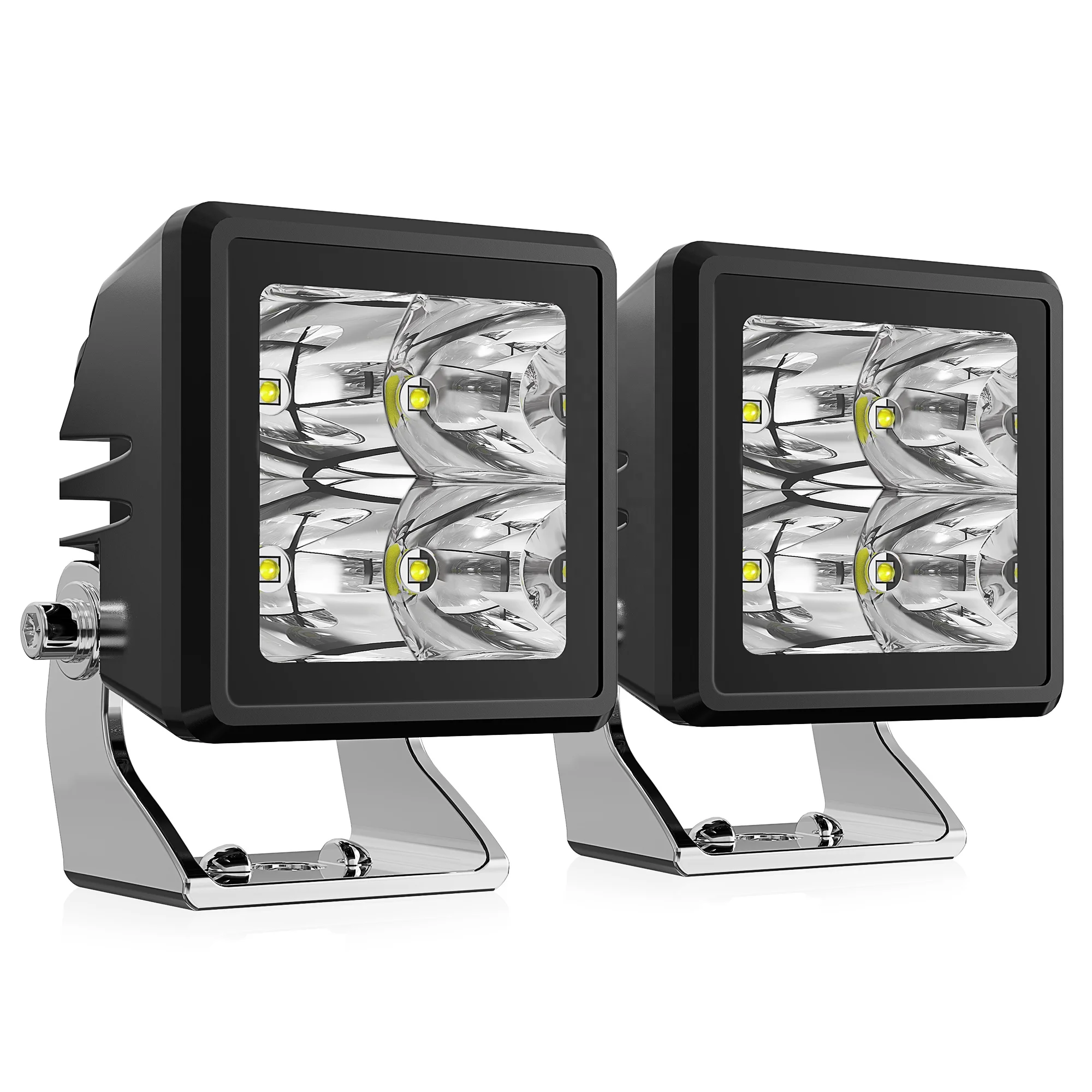 MICTUNING 20W rgb driving light LED Spot Fog car led light Bezel-Less LED Pods Work Light