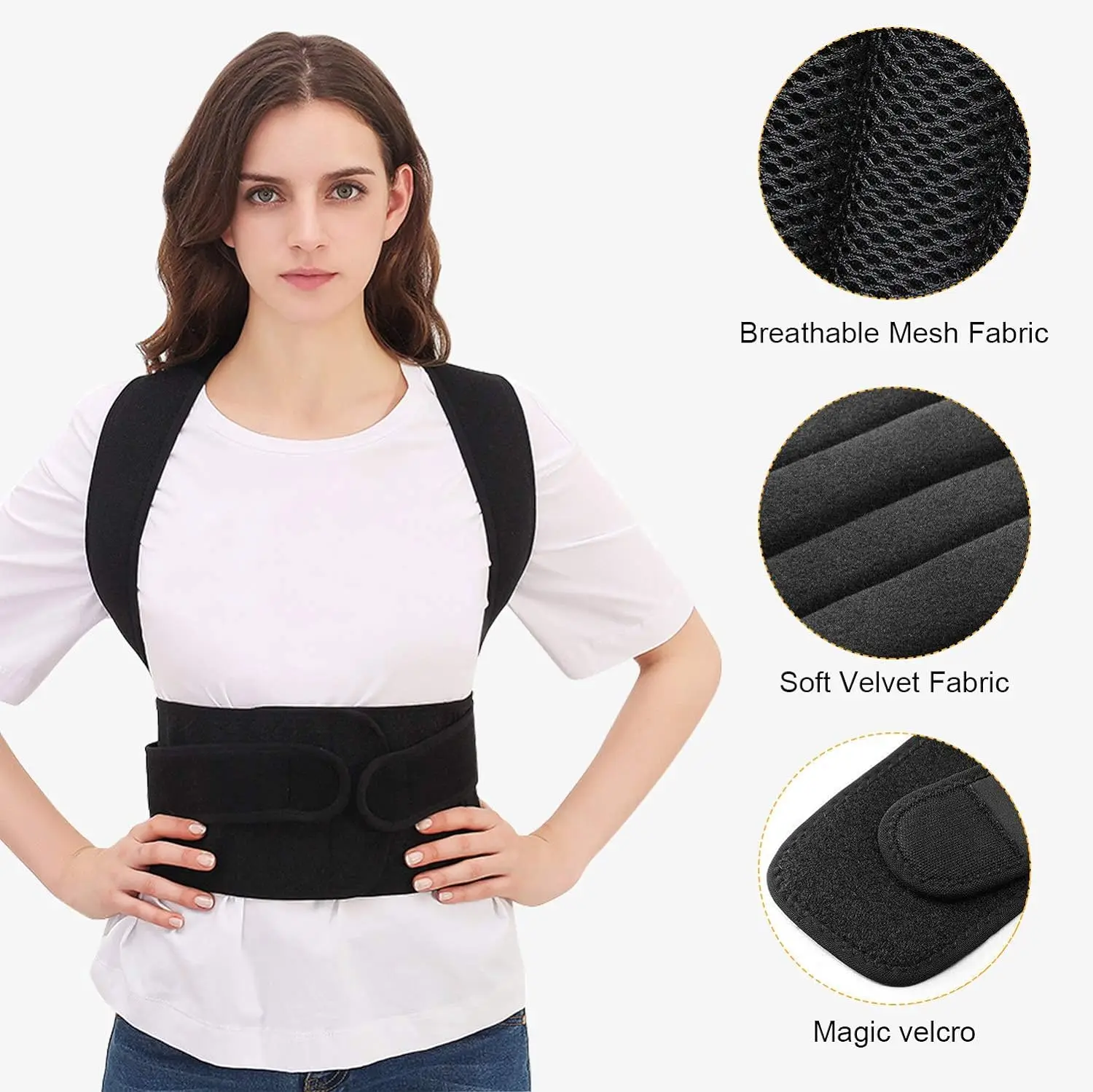 Back Posture Corrector Women Adjustable Upright Posture Belt Body Correction Back belt for back support