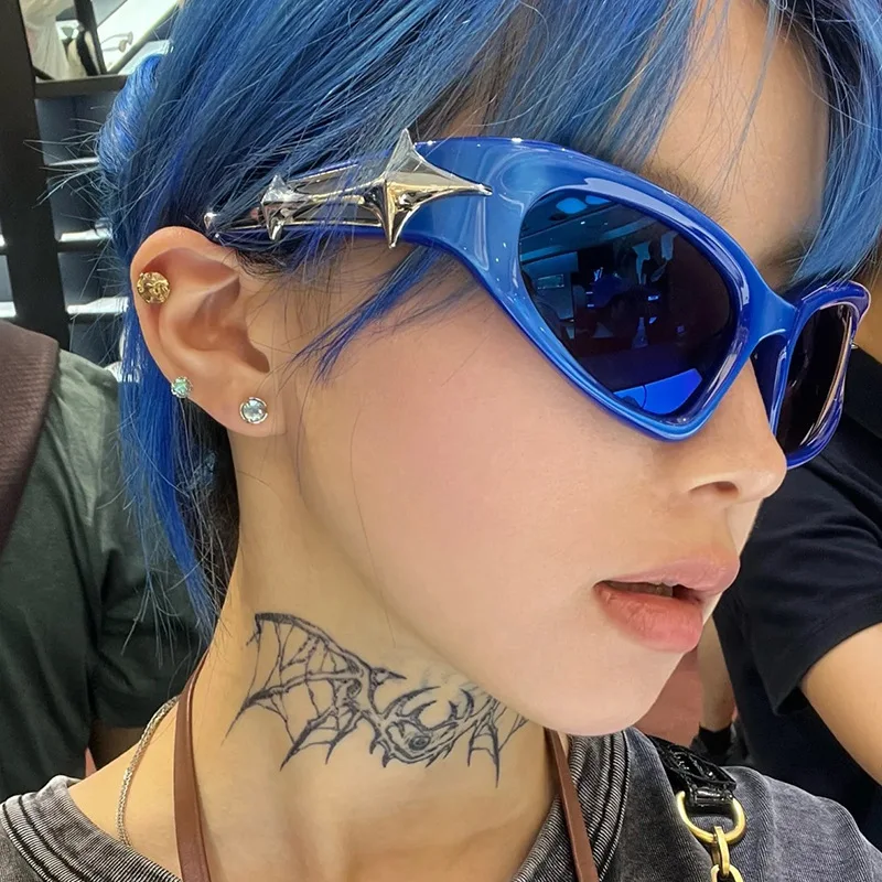 NWOGLSS 18205 Wholesale Cool shades UV400 trendy Star decoration Y2K Sunglasses