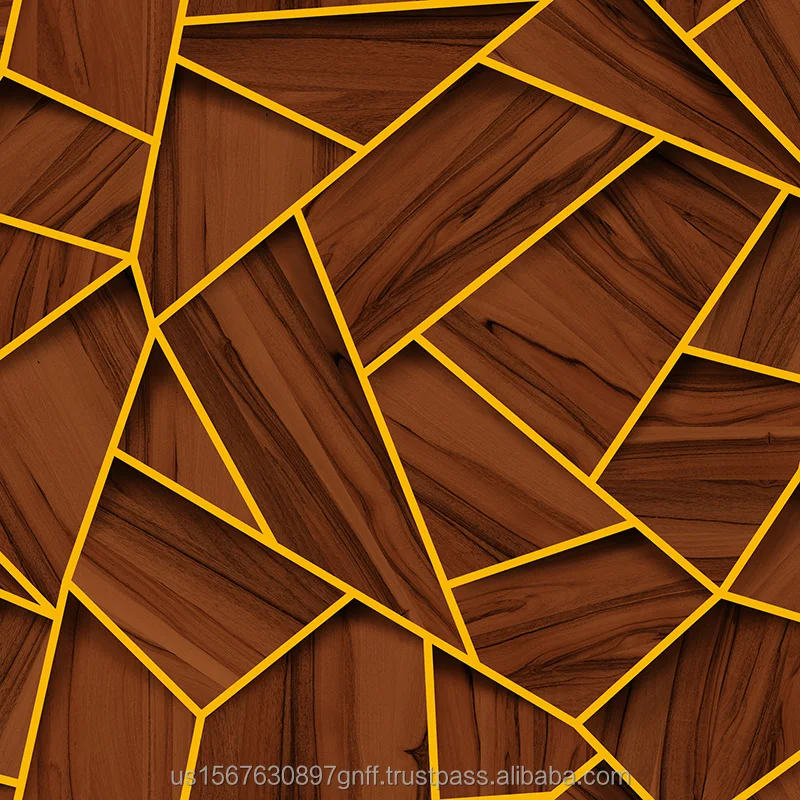 Новое поступление бытовых ПВХ 3d обои с покрытием интерьера Современные Геометрические деревянные для домашнего декора