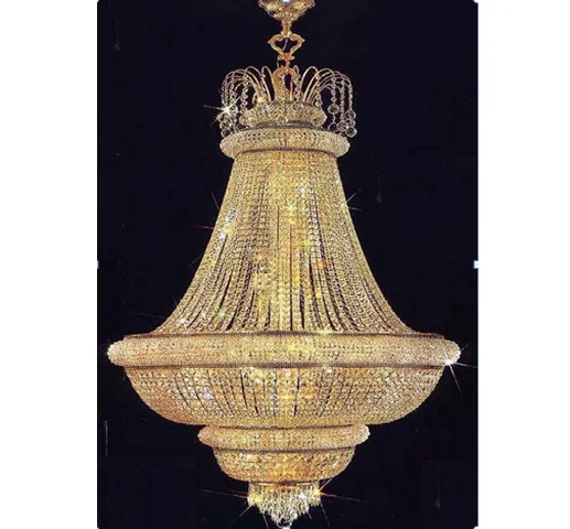 Made in china handmade classical indoor crystal chandelier french basket empire crystal lighting golden chandelier wholesale