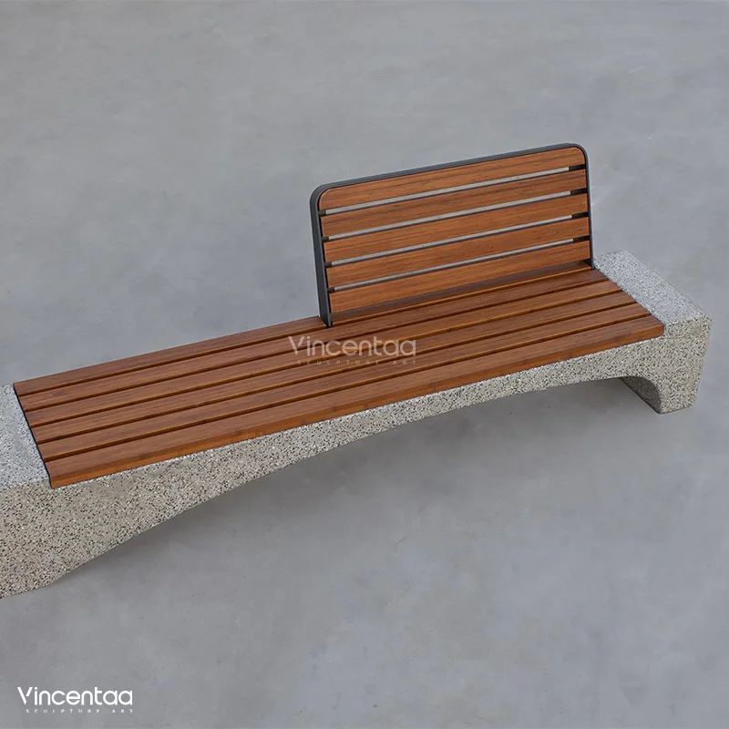 Vincentaa Modern Art Wooden Garden Benches Custom City Street Furniture Patio Bench