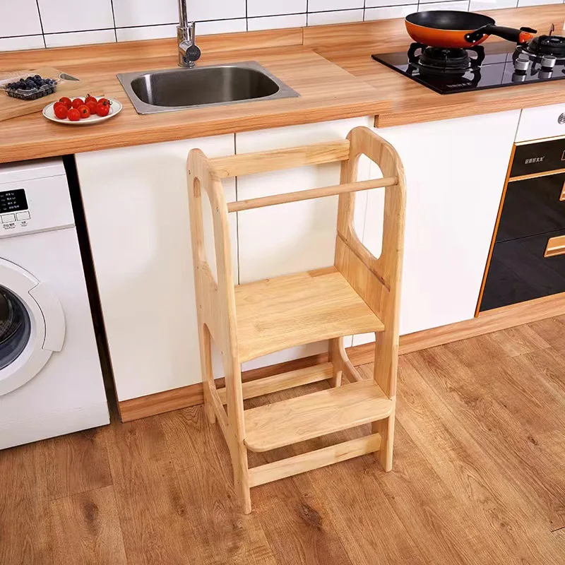 Custom Wooden Kitchen Helper tower for Kids Height Adjustable Learning Tower Toddler Step Stool