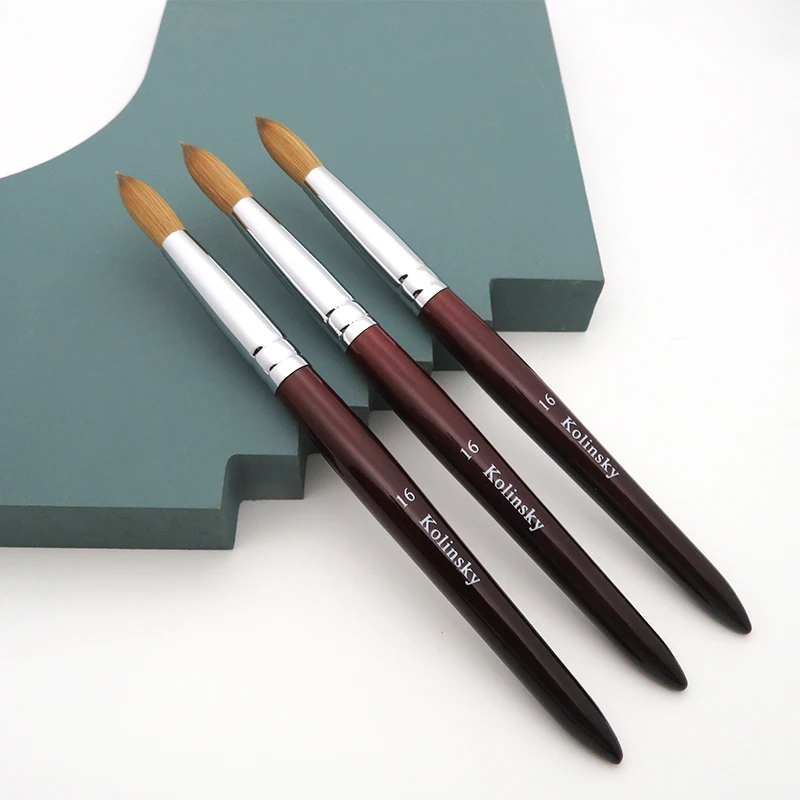 Available USA High Quality Nail Kolinsky Acrylic Brush 16 18 Fluffy Nail Brush Acrylic Powder Application