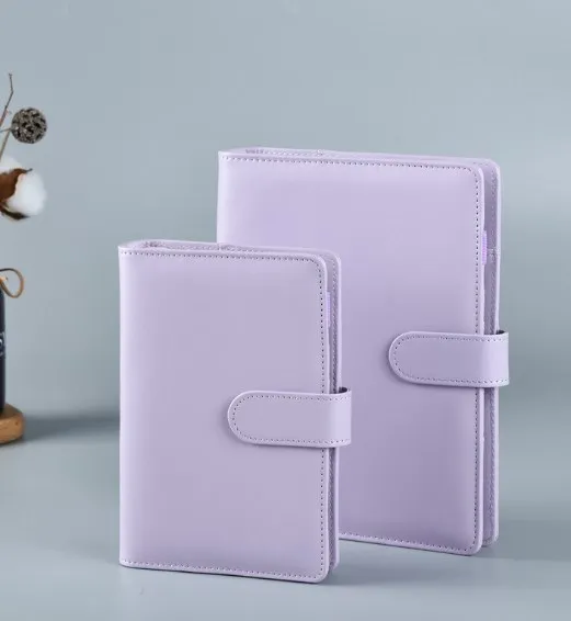 Multi Colors Hot Selling A5 A6 A7 Looseleaf PU Planner Empty Budget Binder Photo card ring Binders Agenda for money envelopes