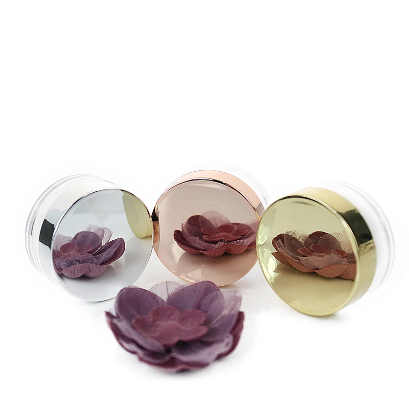 3g 5g 10g 30g 1oz Empty Jars Plastic Cosmetic Container Nail Powder Jar Glitter Pot with Rose Gold Lid for Face Cream Container