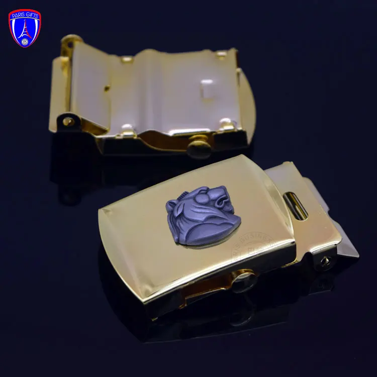 France Custom 3D Lion logo men women belt buckle gold plain cowboy belt buckle