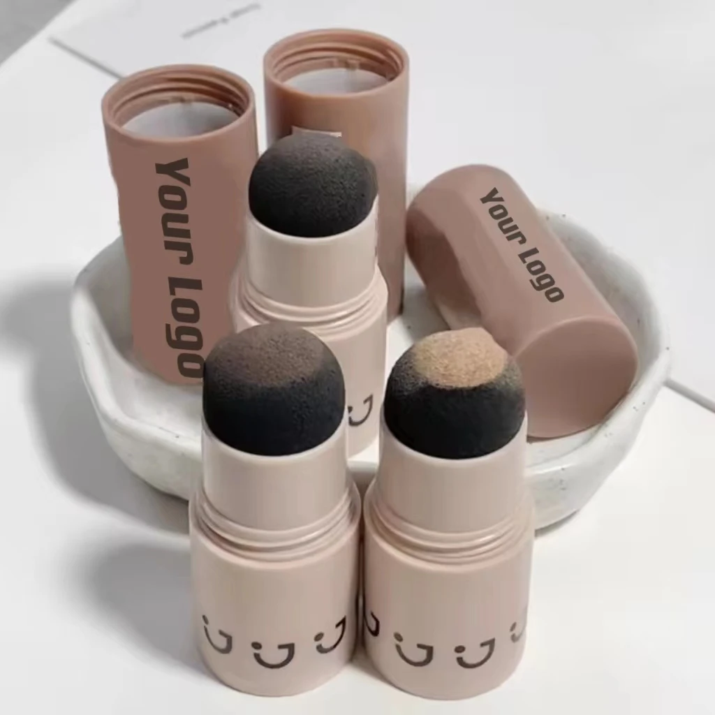 OEM Waterproof hairline filling powder stick with sponge 3 colors hair shadow bar contour powder bronzer shadow