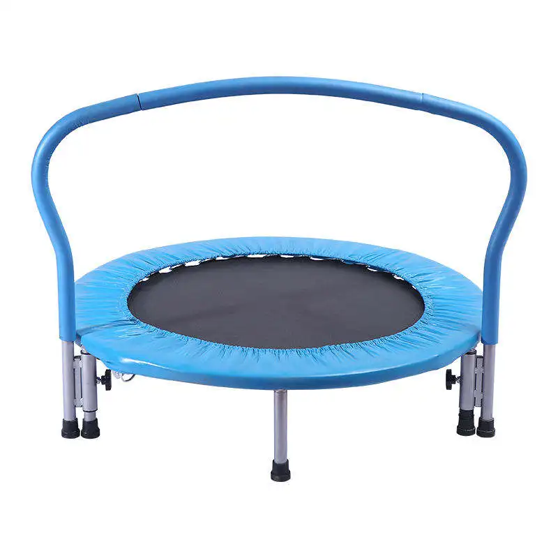 china wholesale prices child trampolines portable home exercise trampoline with safety handrail
