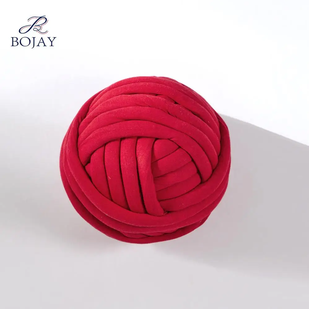 Various colors stock 100% cotton machine washable cotton roving poly fiber filled tube braid hand knitting chunky yarn