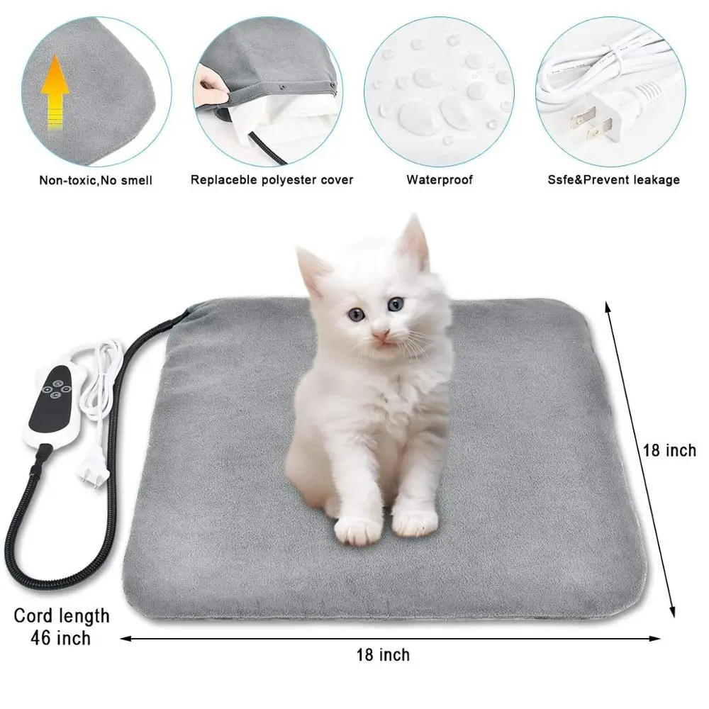 Pet Heating Pad Upgraded Electric Dog Cat Heating Pad Indoor Waterproof Auto Power Off
