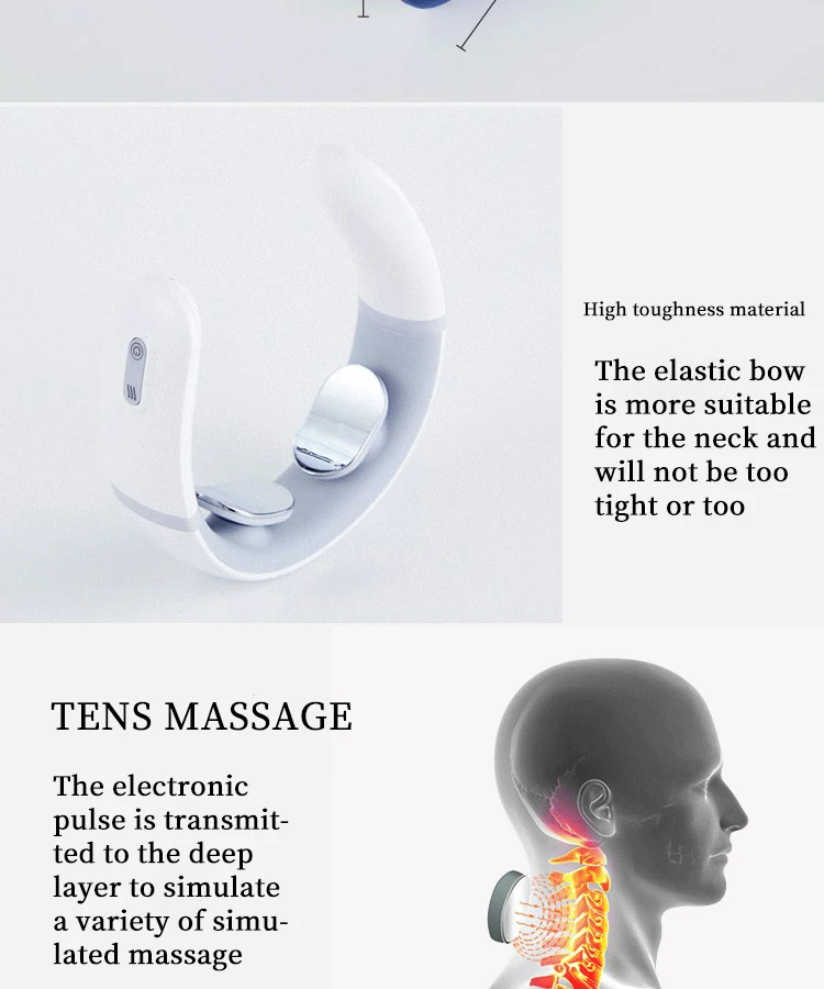 DQ-F2 Electronic Heat Massage Cushion Travel Plastic Cervical Vertebr Massage Instrument Travel Portable Vibrating Neck Massager