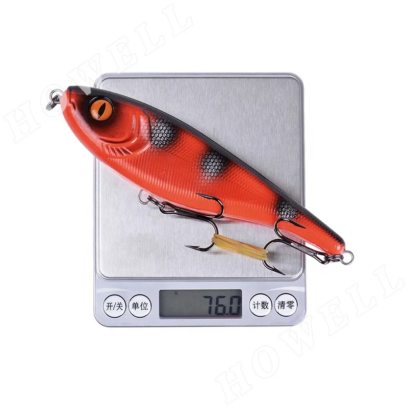 pencil vibration 15cm 76g OEM 3D Printing slow Sinking wobbler swimbait plastic lures for bass pike trou