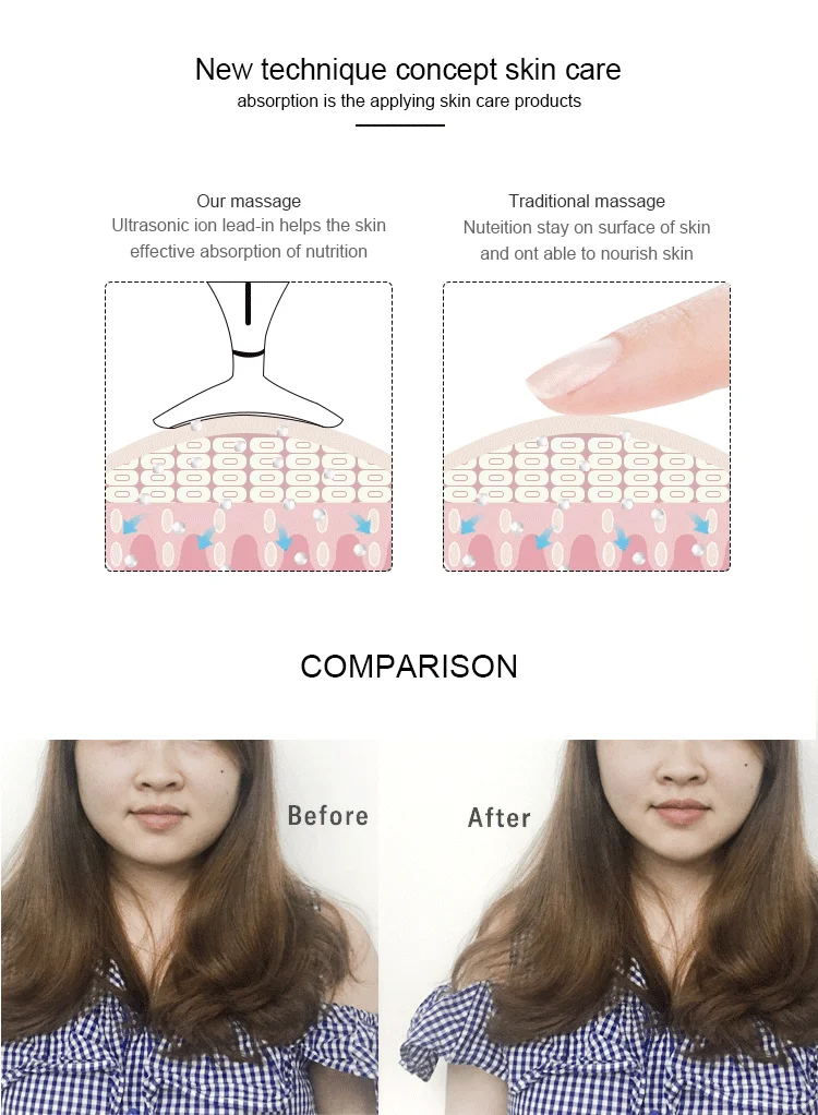 Wholesale wireless masajeador facial V shape face and neck massager vibration heat face lifting machine