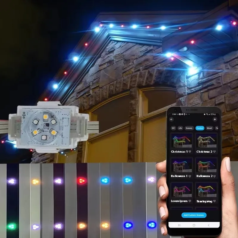 HRSYT Smart Light Waterproof 48V Switches And Power Points Aluminium Profile For Led permanent outdoor light controller