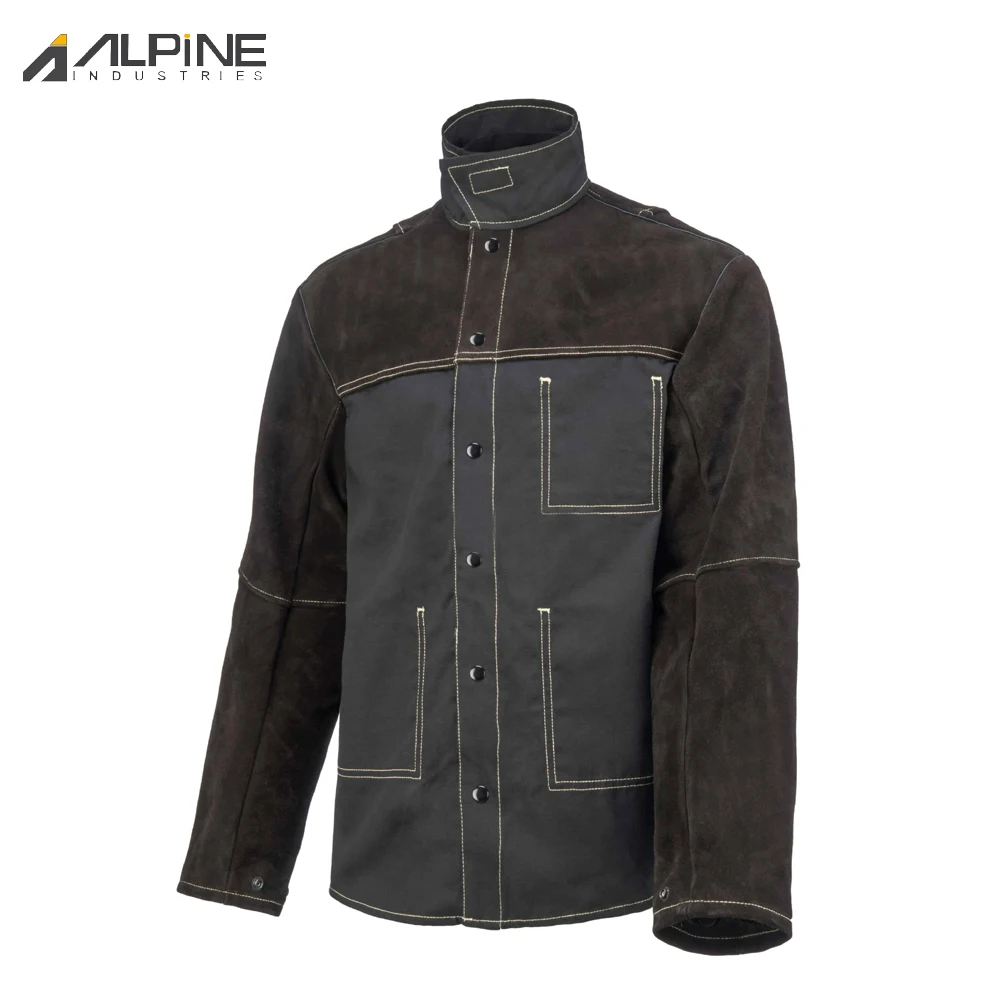 Good Quality Men Wear Welding Jacket Safety Clothing Anti-Slip Heavy Duty Leather Welding Safety Jacket