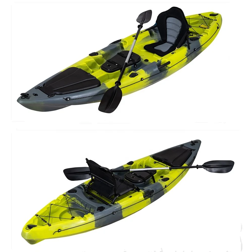 2.9m LLDPE Water Sport First Lever Plastic 1 Person Sit on Fishing Boat Kayak with backseat and frame chair