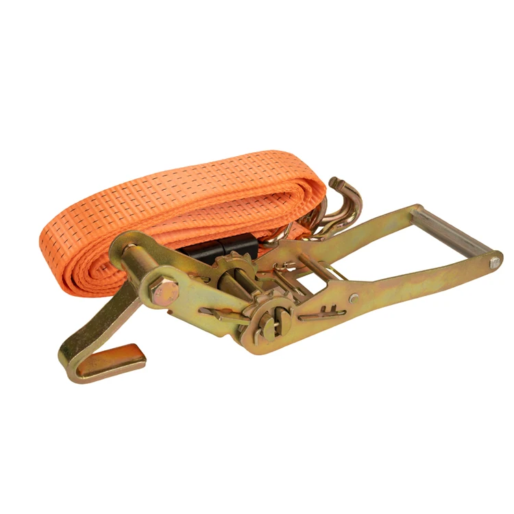 Small Car Hauler Tie-Down System with Ratchet Strap Cargo Lashing Buckles for Tow Truck and Trailer Cargo Lashing