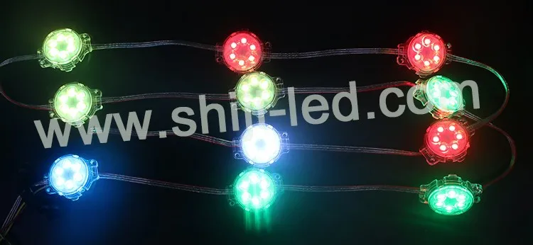 Горячая распродажа от фабрики SHIJI программируемые RGB 40 мм 6 светодиодов 24 В постоянные рождественские пиксельные светодиодные точечные огни