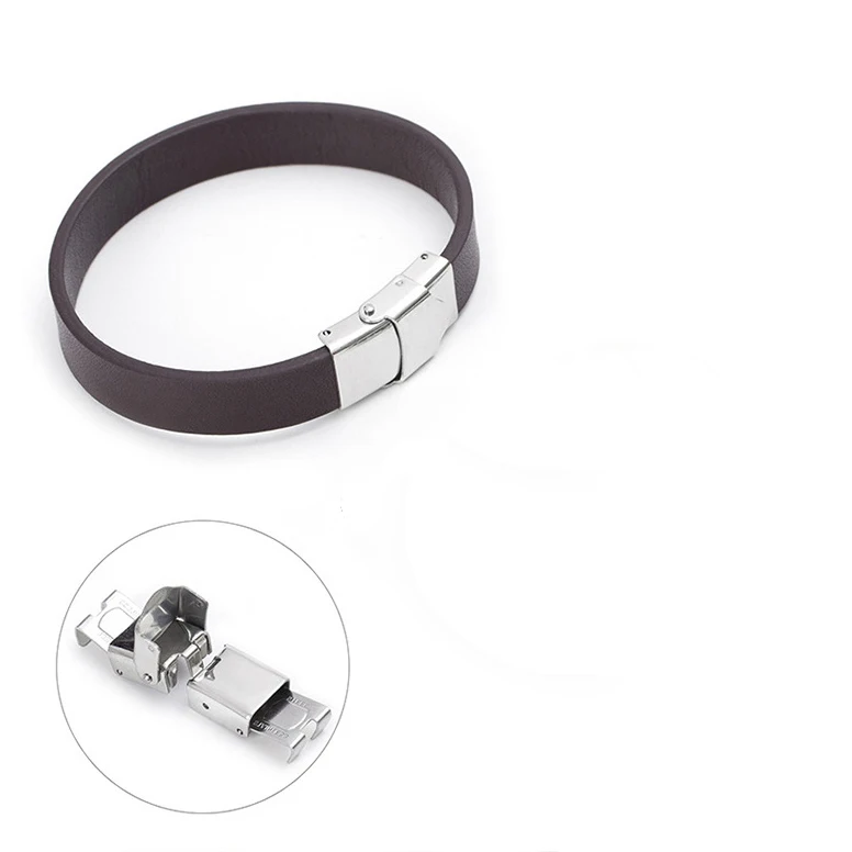 Stainless steel Metal clasp braided leather rope bracelet connection buckle clasps for jewelry making