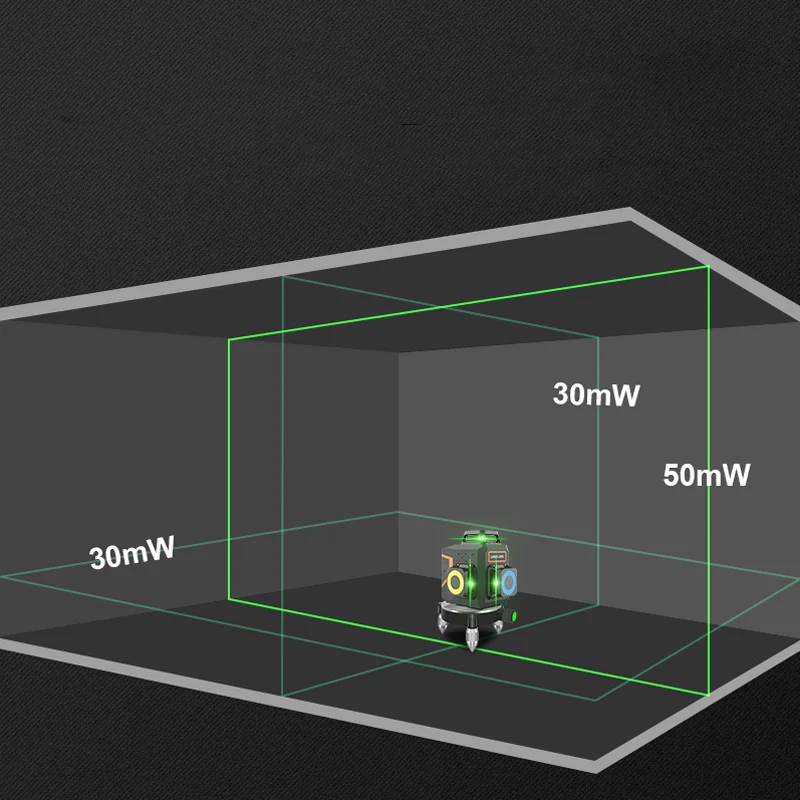 New 50mW lazer level green beam laser 12 lines self leveling 360 degree tool 3d auto laser level 50mW