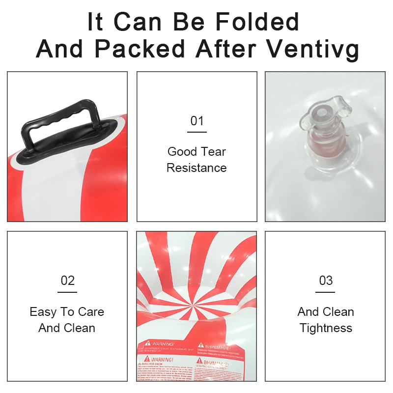 OEM&ODM Winter Outdoor High Quality Durable Safe Fun Heavy Duty PVC inflatable Sled Snow tube Sports Toys for Kids