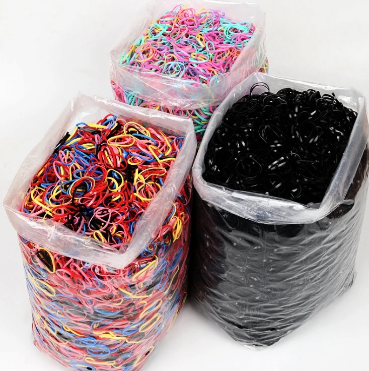 Wholesale Color Colorful Disposable Hair Bands Durable Mini Elastic Rubber Silicon Hair Bands Hair Ties