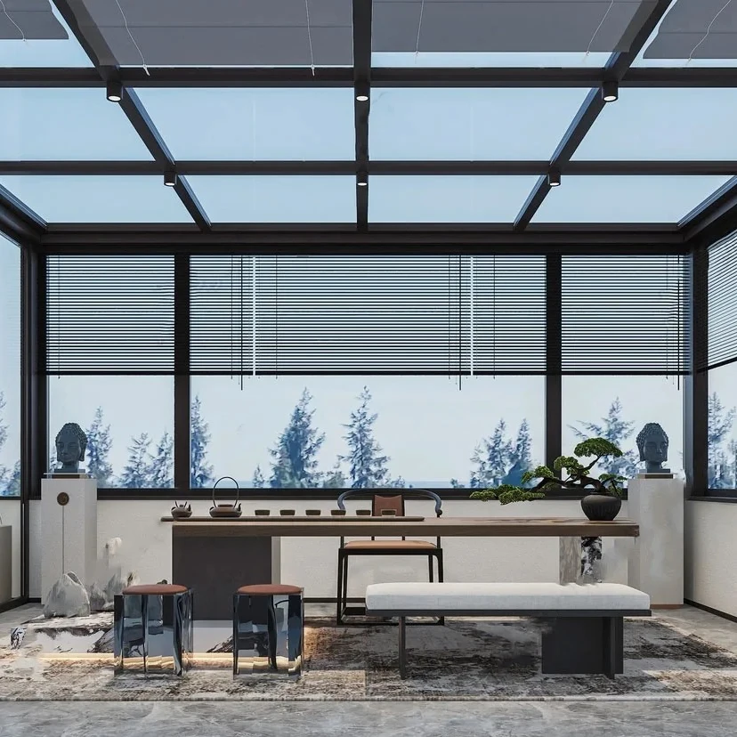 Portable Modular Aluminum Sunroom with Tempered Glass for Backyard