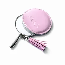 Custom Hand Held Metal Mirror with Leather Cover Hot Sale Decorative Blank Metal Pretty Makeup Mirrors