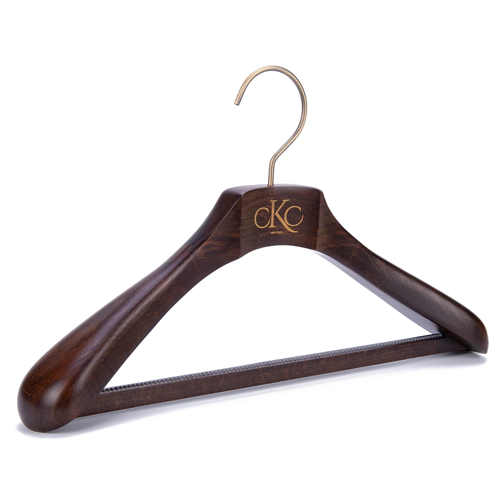 XUNZE China Antique Hangers factory price custom luxury wooden suit hangers with logo for clothes