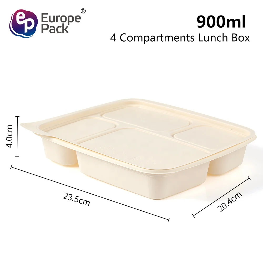 Disposable Eco Friendly Biodegradable Lunch box Take Out To Go Cornstarch Food Container With Lids for Food