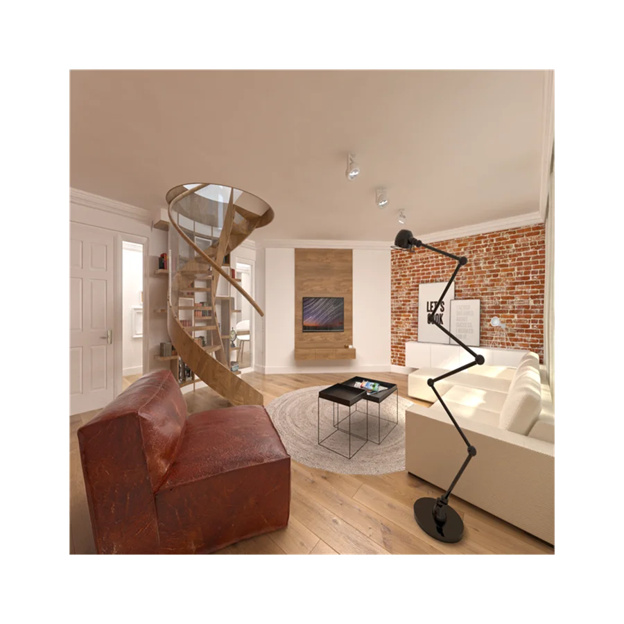 Luxury Villa Indoor Staircase Tempered Glass Railing Modern Curved Stairs Steel Staircase