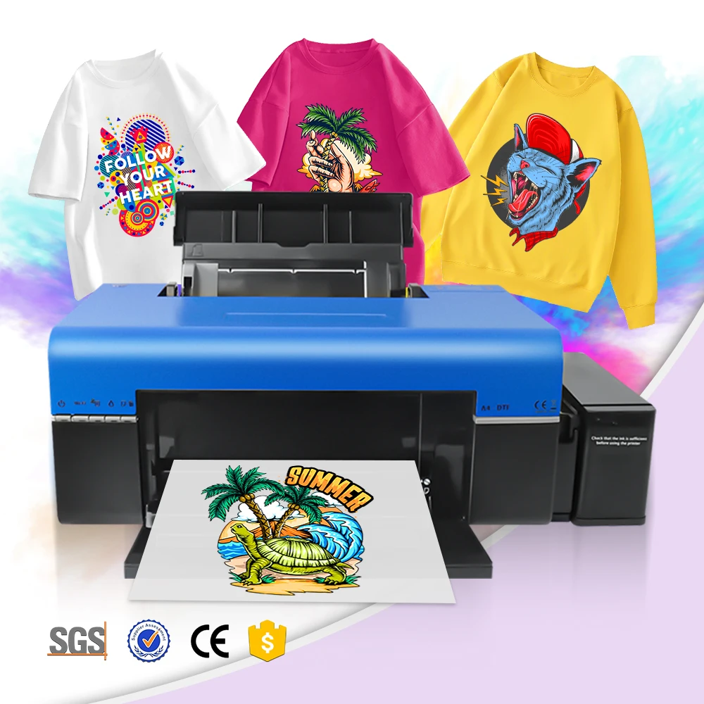 Colorsun mini digital flatbed printers a4 printing machine dtf a4 l805 heads dtf printer tshirt cloth inkjet printer