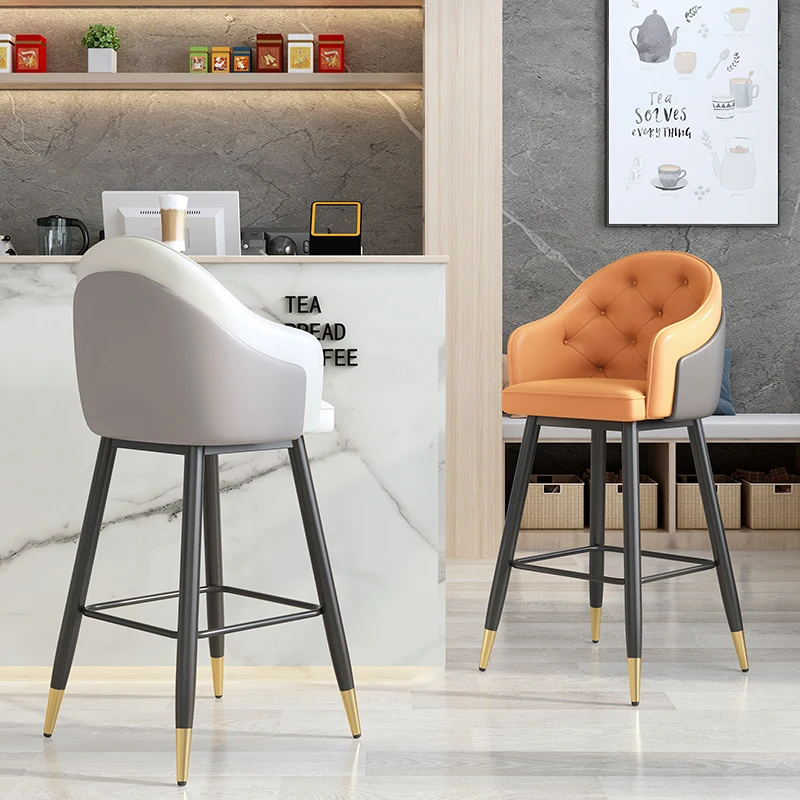 New high bar furniture stools chairs with armrest popular leather seated high stool bar chairs bar stools for kitchen dine