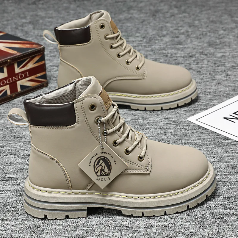 European station men 48 extra 47 size fall new British style big yellow retro leather work boots