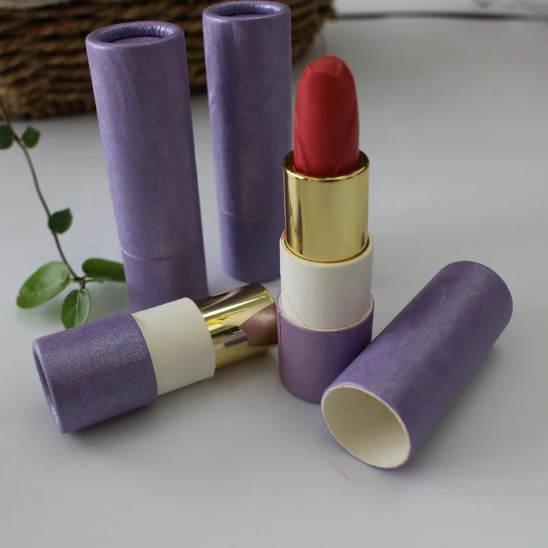 
Custom Biodegradable Eco-Friendly Cosmetic Containers Push Up Deodorant Stick Paper Tube Lipstick Tubes Lip Blam 