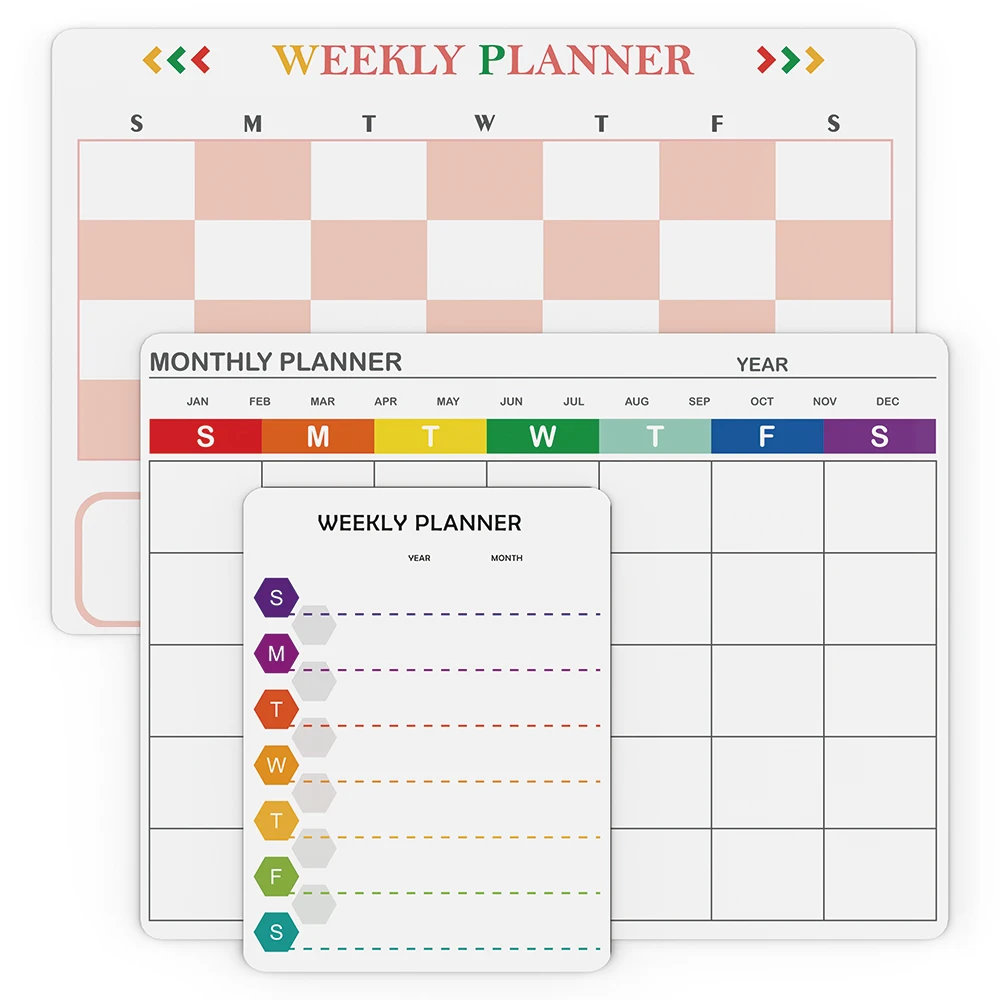 Custom Fridge Magnet Calendar Magnetic Weekly Planner Stain Resistant Magnetic Dry Erase White Board Weekly Magnetic Whiteboard