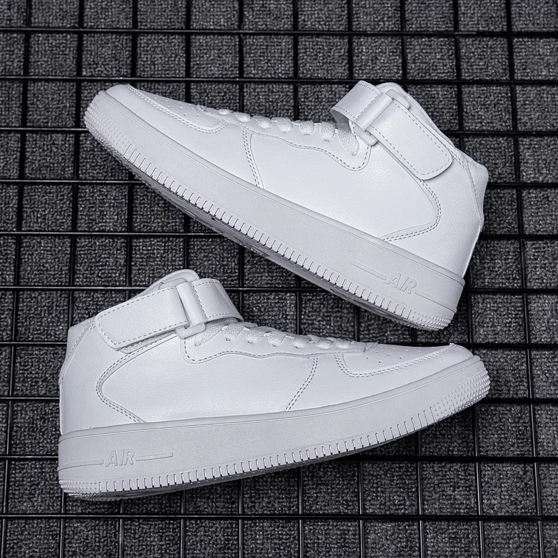 
latest designs wholesale 2019 no logo Men skateboarding shoe High Top Sport Fashion Sneakers Strap Casual Boot Skateboard Shoes 