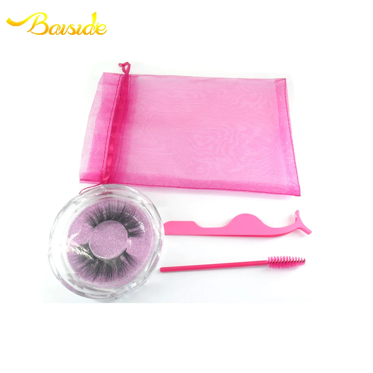 
Baiside Pure Beam Mouth Yarn Bag Packaging Bag 3D Mink Lashes And Mink Fur Lashes 