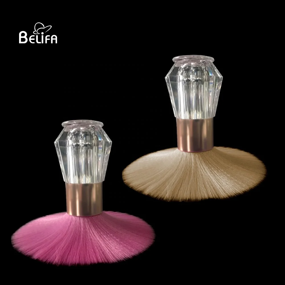 Belifa dispensing makeup cosmetics large big body blusher refillable empty loose powder container with brush