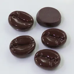 Top Sell  100PCS Tiny Coffee Beans Flat on The Back Resin Flatbacks Miniatures Food DollHouse Coffee Cabochon Slime DIY