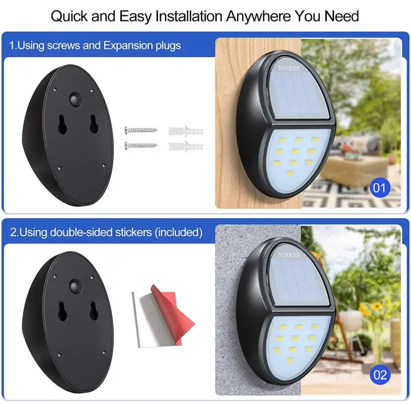 New design IP65 Waterproof Outdoor Plastic 10 Leds Wall Mounted Solar Fence Light For Landscape  Driveway Backyard