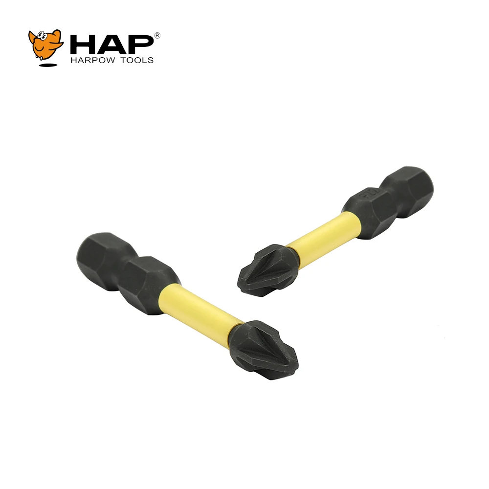 Harpow PZ2 Pozi Bit Set, Premium S2 Alloy Steel 2inch  Long Screwdriver Insert Bits Hex Shank with Quick Release Slot