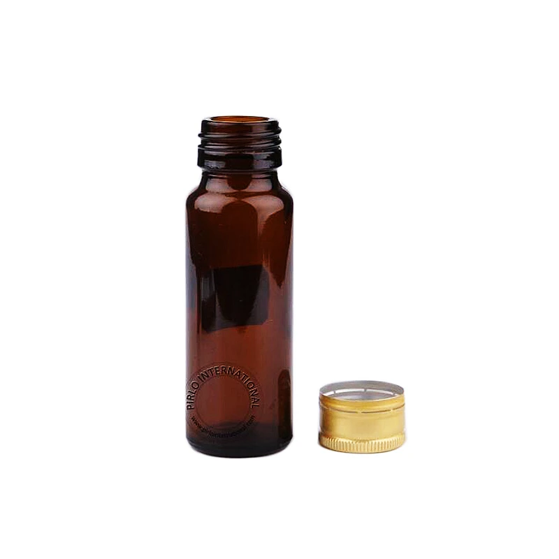 Round Shape 20ml 30ml 50ml  Amber Pharmaceutical Medicine Glass Bottles Oral Liquid Bottle with Aluminum Cap for Cough Syrup