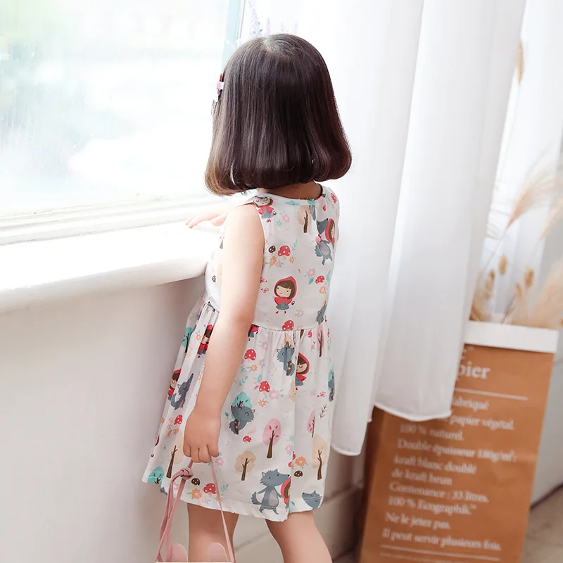 duoyingbao Wholesale 3 Years Baby Girl Dress Cotton Baby Dresses Girl Sleeveless Baby Girl Summer Dress