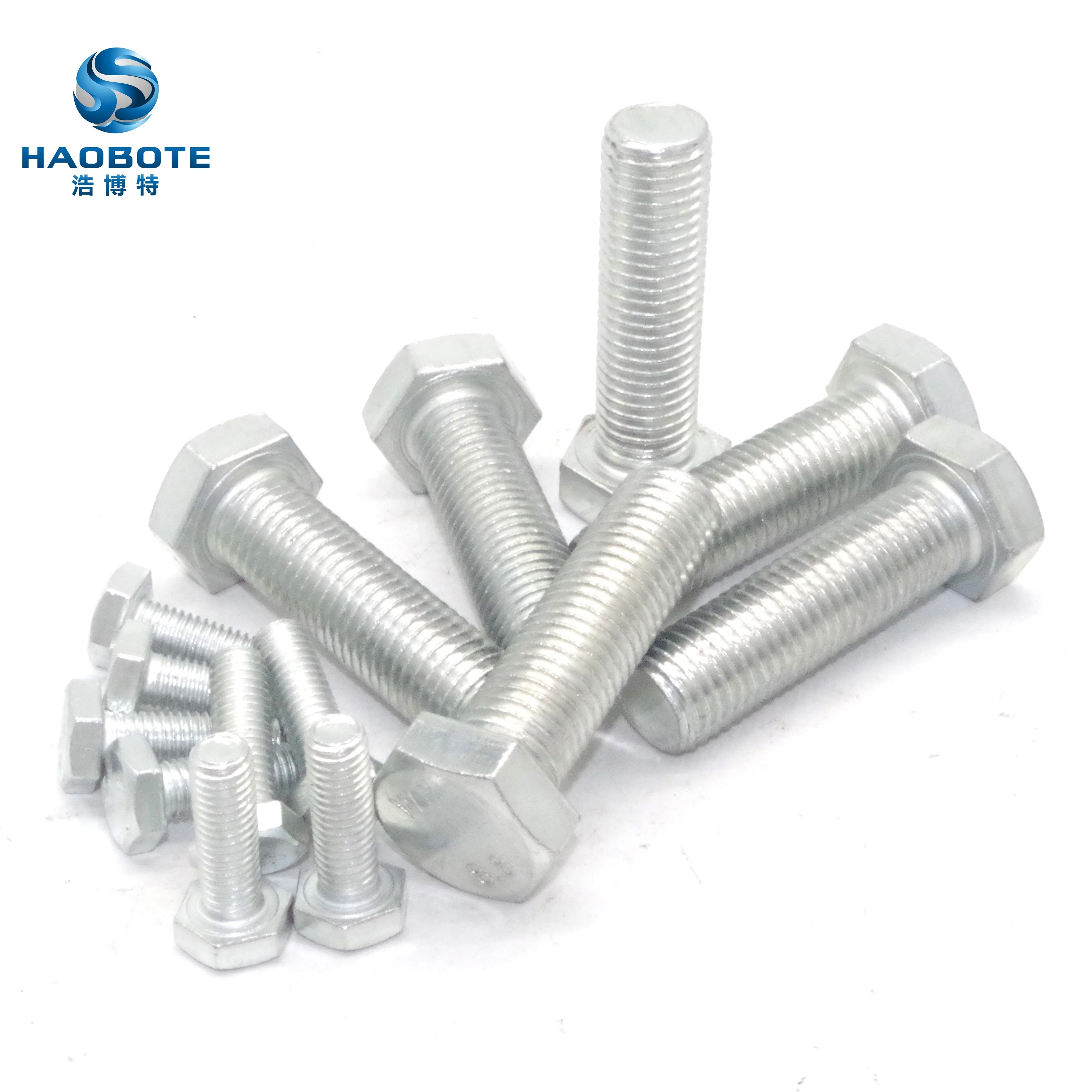 
grade 4.8 8.8 bolt china fasteners zinc plating hex bolts DIN933 3/8 